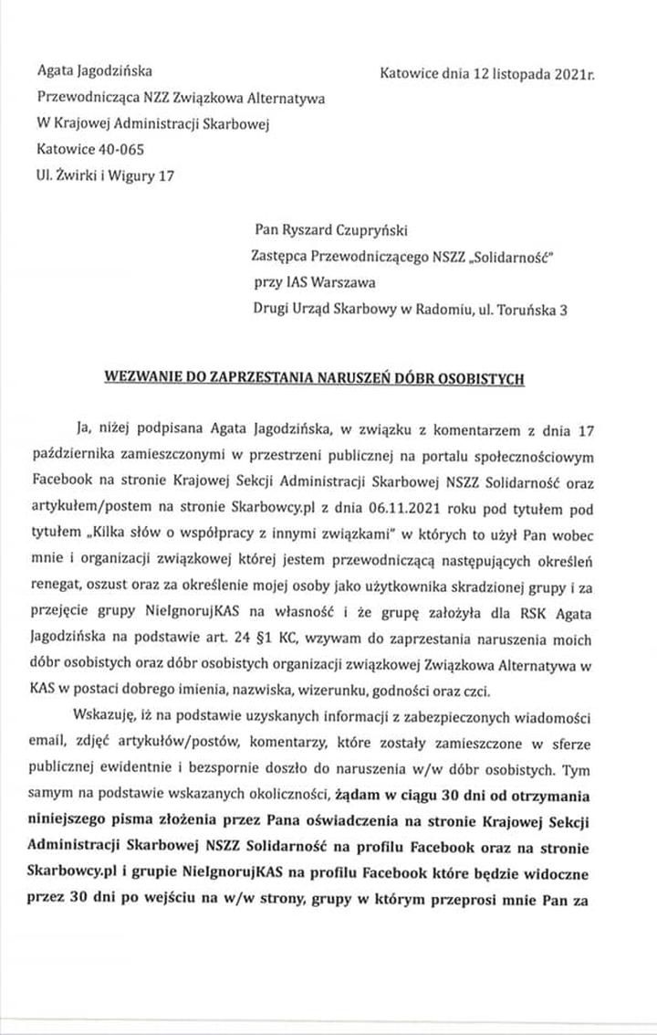 Profesjonalny szablon wezwania