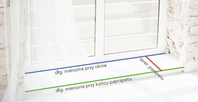 Wymiary parapetu poza okno