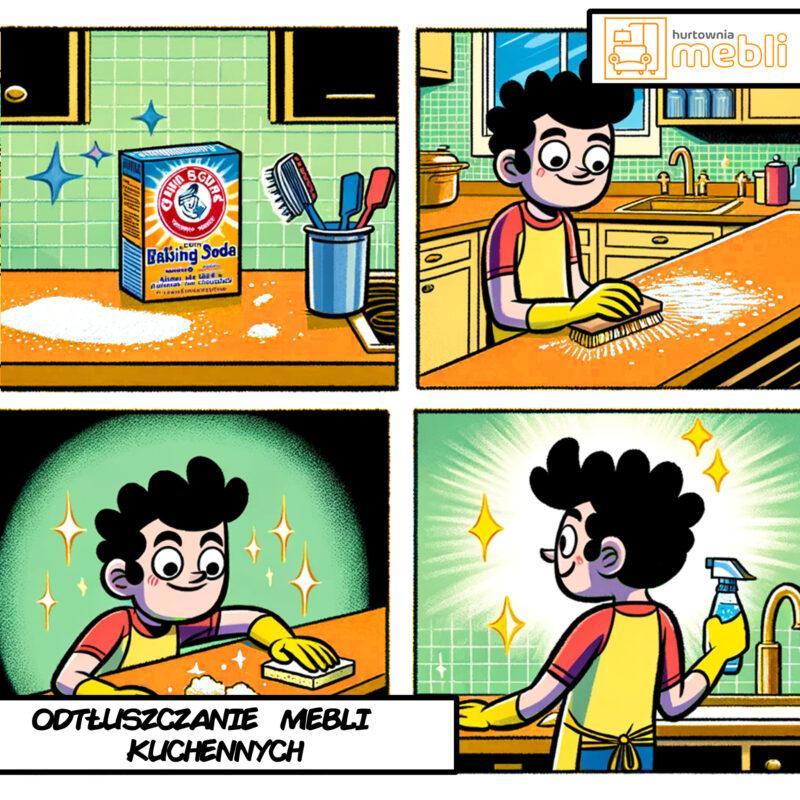 Odtłuszczanie mebli z płyty