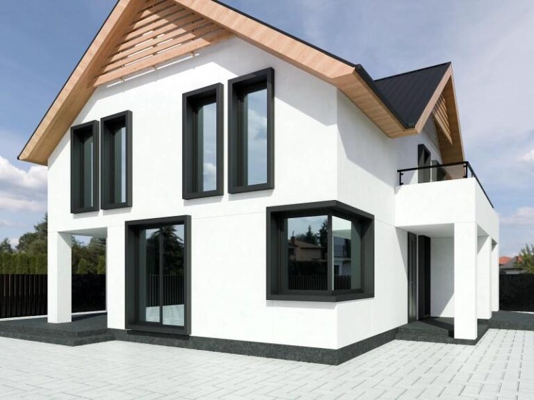 Zharmonizowana elegancja: biała elewacja z grafitem w nowoczesnym stylu Twojego domu
